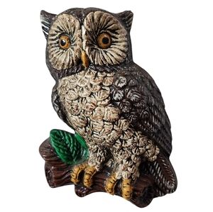 Vintage 70s Ceramic Owl Wall Hanging